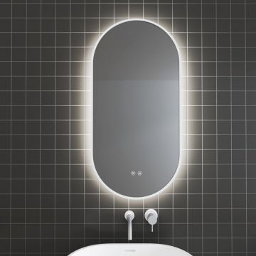 Oglinda cu iluminare si dezaburire Inter Ceramic Vayana ovala 45x90 cm