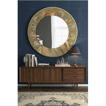 Oglinda decorativa, Artmdfmrr7, Sticla, Cadru: 100% MDF, Multicolor