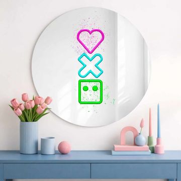 Oglinda decorativa, AY11683, Sticla, ø30 cm, Multicolor