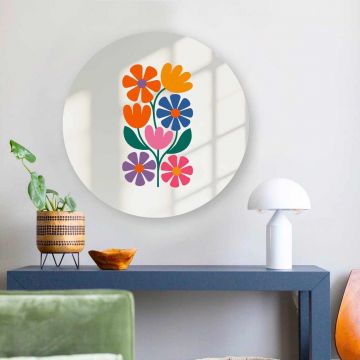 Oglinda decorativa, AY11694, Sticla, ø30 cm, Multicolor