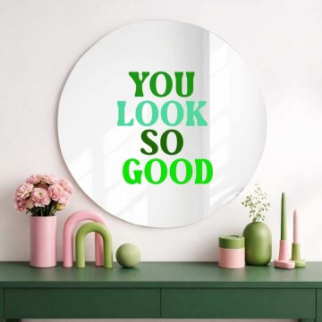Oglinda decorativa, AY11700, Sticla, ø30 cm, Multicolor