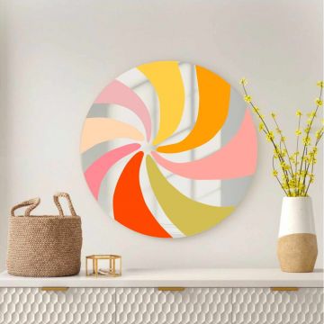Oglinda decorativa, AY11711, Sticla, ø30 cm, Multicolor