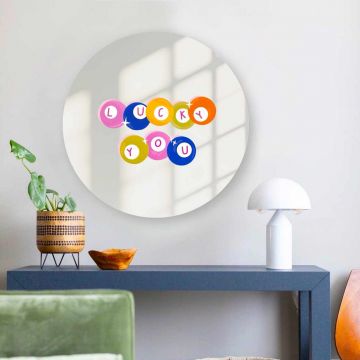 Oglinda decorativa, AY11712, Sticla, ø30 cm, Multicolor