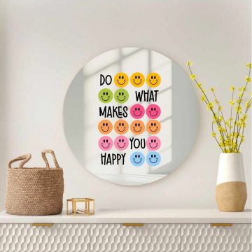 Oglinda decorativa, AY11715, Sticla, ø30 cm, Multicolor