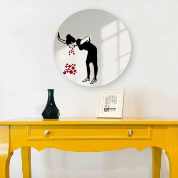 Oglinda decorativa, AY11743, Sticla, ø30 cm, Multicolor