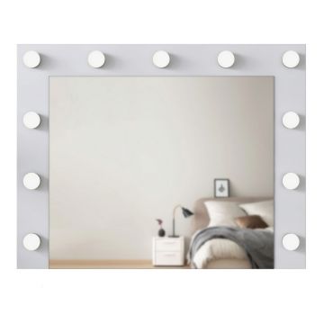 Oglindă decorativă din PAL, Hanah Home, EF108, 90x71.8x15 cm, Alb