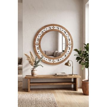 Oglinda decorativa, Hanah Home, Artmtkwll7, MDF, Wenge