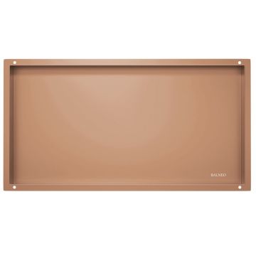 Raft incastrat dreptunghiular Balneo Wall-Box No Rim 60x30x10 cm cupru lucios fara rama