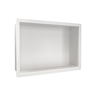 Raft incastrat dreptunghiular Balneo Wall-Box One cu rama 30x20x10 cm alb mat