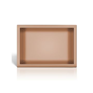Raft incastrat dreptunghiular Balneo Wall-Box One cu rama 30x20x10 cm cupru lucios