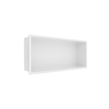 Raft incastrat dreptunghiular Balneo Wall-Box One cu rama 45x20x10 cm alb mat