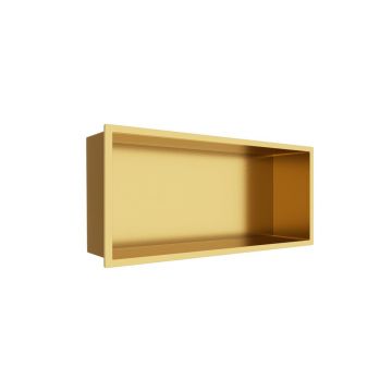 Raft incastrat dreptunghiular Balneo Wall-Box One cu rama 45x20x10 cm auriu lucios