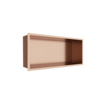 Raft incastrat dreptunghiular Balneo Wall-Box One cu rama 45x20x10 cm cupru lucios