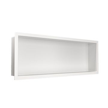 Raft incastrat dreptunghiular Balneo Wall-Box One cu rama 60x20x10 cm alb mat