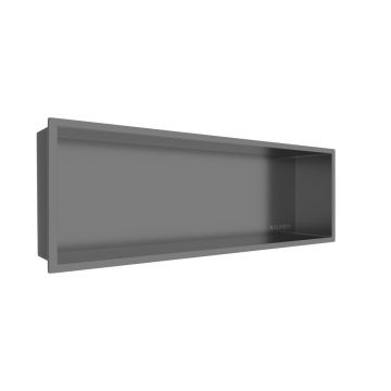 Raft incastrat dreptunghiular Balneo Wall-Box One cu rama 60x20x10 cm Gun Metal periat