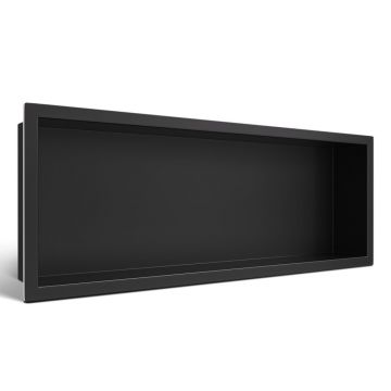 Raft incastrat dreptunghiular Balneo Wall-Box One cu rama 60x20x10 cm negru mat