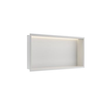 Raft incastrat dreptunghiular Balneo Wall-Box One LED cu rama 60x30x10 cm alb mat
