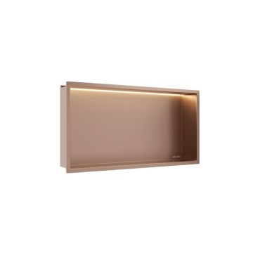 Raft incastrat dreptunghiular Balneo Wall-Box One LED cu rama 60x30x10 cm cupru lucios
