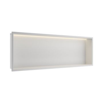 Raft incastrat dreptunghiular Balneo Wall-Box One LED cu rama 90x30x10 cm alb mat