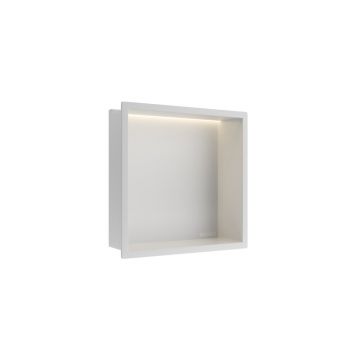 Raft incastrat patrat Balneo Wall-Box One LED cu rama 30x30x10 cm alb mat