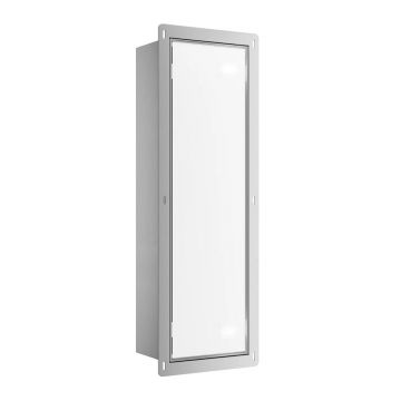 Raft incastrat pentru perie WC Balneo Wall Box L si hartie igienica deschidere stanga finisaj alb 68 cm