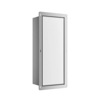 Raft incastrat pentru perie WC Balneo Wall Box S otel inoxidabil deschidere stanga finisaj alb 54 cm