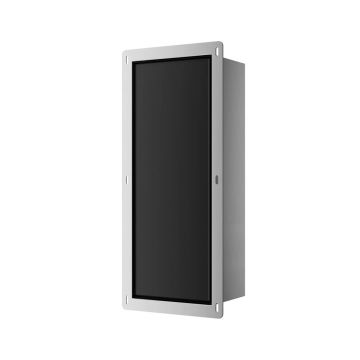 Raft incastrat pentru perie WC Balneo Wall Box S otel inoxidabil deschidere stanga finisaj negru 54 cm
