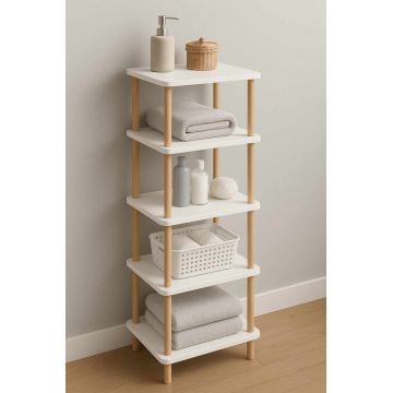 Raft pentru baie, Hanah Home, Pk262, 40x185x30 cm, PAL, Alb
