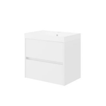 Set mobilier cu lavoar 60 cm, cu sertare soft close, alb, Fluminia Fiori