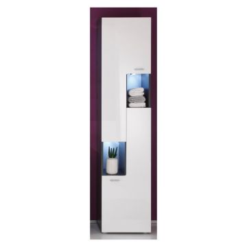Dulap de baie Charmy Down, lemn, alb/antracit, 180 x 40 x 30 cm Dulap de baie Charmy Down, lemn, alb/antracit, 180 x 40 x 30 cm