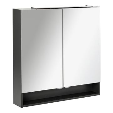 Dulap de baie cu oglinda Luna, LED, negru, 80 x 80 x 15,5 cm Dulap de baie cu oglinda Luna, LED, negru, 80 x 80 x 15,5 cm