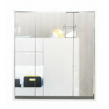 Dulap de baie cu oglinda Tollison, alb, 73 x 67 x 18 cm