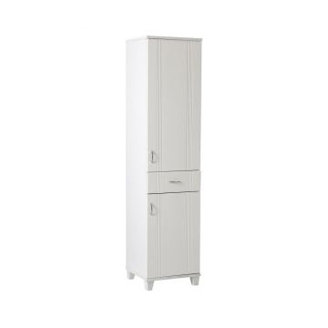 Dulap pentru baie Vella, PAL melaminat, 58x39x177 cm, alb - Vella, Alb Dulap pentru baie Vella, PAL melaminat, 58x39x177 cm, alb - Vella, Alb