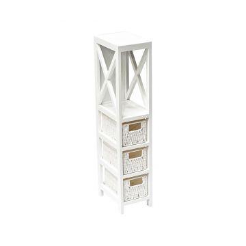 Dulapior cu 3 cosuri Tendance, Tall White, MDF, 24x17x82 cm, alb - Tendance, Alb