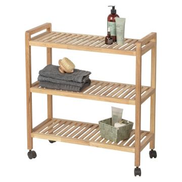 Etajeră de baie în culoare naturală din lemn de nuc 65x72 cm Norway – Wenko