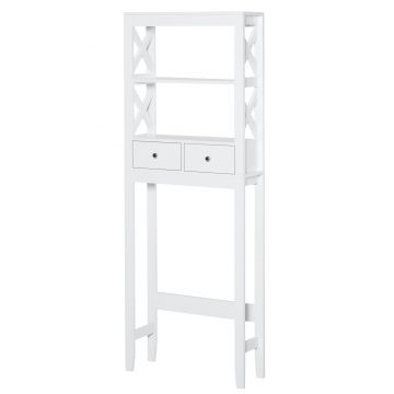 Kleankin dulap pentru baie, 2 rafturi, 60x20x165cm, alb | Aosom Ro Kleankin dulap pentru baie, 2 rafturi, 60x20x165cm, alb | Aosom Ro
