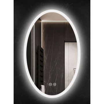 Oglinda ovala Fluminia Picasso cu iluminare LED exterior si dezaburire