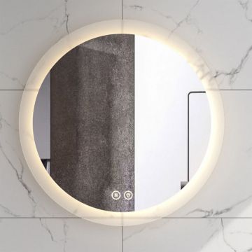 Oglinda rotunda Fluminia Miro R60 cu iluminare LED si dezaburire