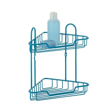 Suport accesorii de baie Axentia, Marbella Two Blue, metal vopsit prin pudrare, 19x19x25 cm, albastru - Axentia, Albastru Suport accesorii de baie Axentia, Marbella Two Blue, metal vopsit prin pudrare, 19x19x25 cm, albastru - Axentia, Albastru