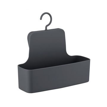 Suport accesorii de baie Wenko, Barcelona Anthracite, elastomer termoplastic, 26x9x24 cm, gri antracit - Wenko, Gri & Argintiu