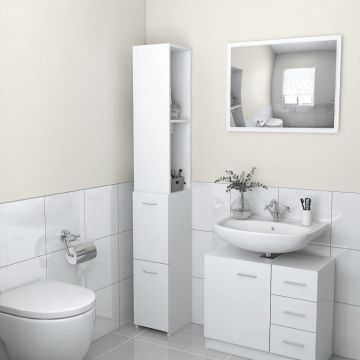 vidaXL Dulap de baie, alb, 25x25x170 cm, PAL