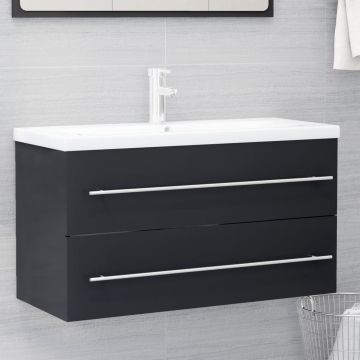 vidaXL Dulap de chiuvetă, gri, 90x38,5x48 cm, PAL vidaXL Dulap de chiuvetă, gri, 90x38,5x48 cm, PAL