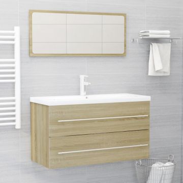 vidaXL Set mobilier baie, 2 piese, stejar Sonoma, PAL vidaXL Set mobilier baie, 2 piese, stejar Sonoma, PAL