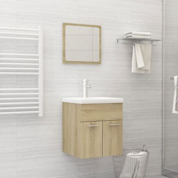 vidaXL Set mobilier baie, 2 piese, stejar Sonoma, PAL