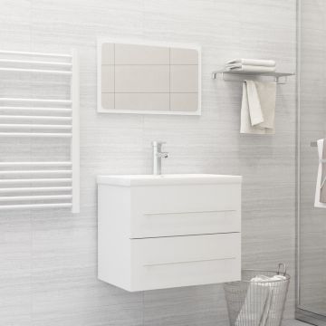 vidaXL Set mobilier de baie, 2 piese, alb, PAL vidaXL Set mobilier de baie, 2 piese, alb, PAL