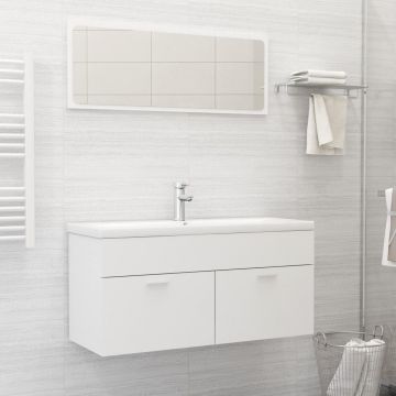 vidaXL Set mobilier de baie, alb, PAL vidaXL Set mobilier de baie, alb, PAL