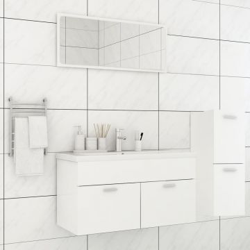 vidaXL Set mobilier de baie, alb, PAL vidaXL Set mobilier de baie, alb, PAL
