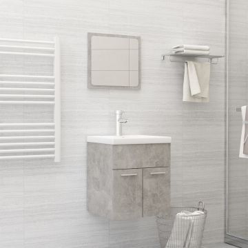vidaXL Set mobilier de baie, gri beton, PAL vidaXL Set mobilier de baie, gri beton, PAL