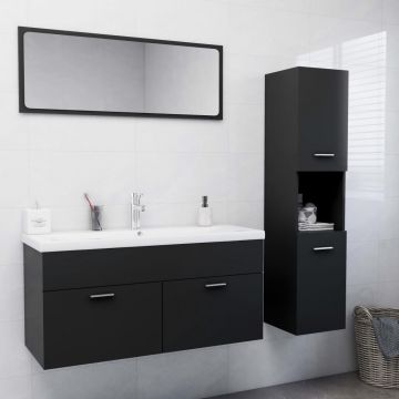 vidaXL Set mobilier de baie, gri, PAL vidaXL Set mobilier de baie, gri, PAL