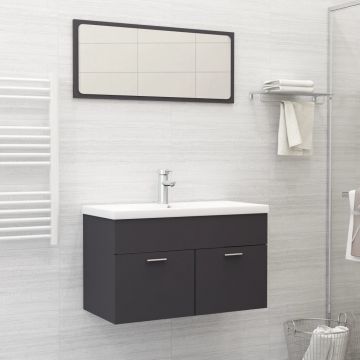 vidaXL Set mobilier de baie, gri, PAL vidaXL Set mobilier de baie, gri, PAL